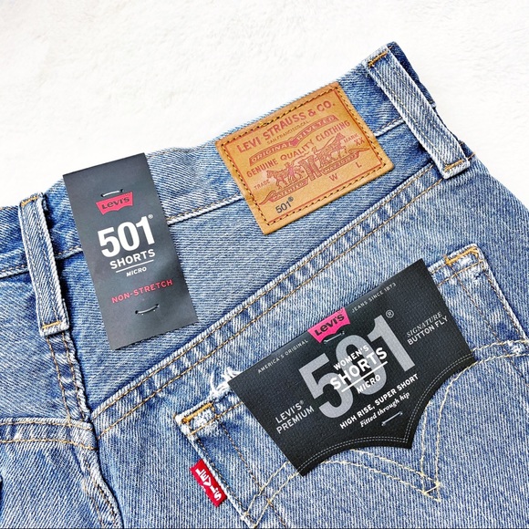 Levi’s Button Fly 501 Super Short Shorts NWT 30 - Picture 7 of 10